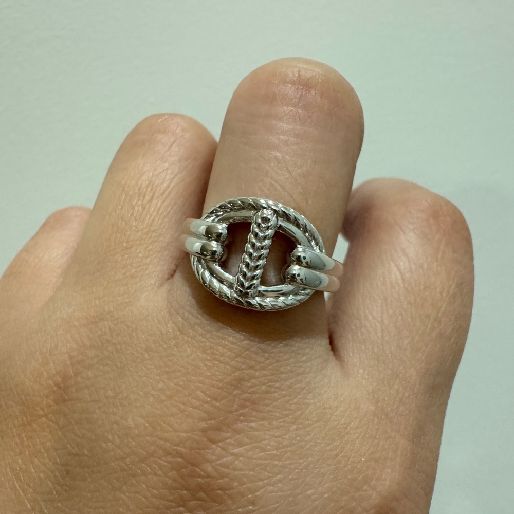 ⛓️🐽 925 Judith Ripka Rope Texture Ring Sterling Silver Sz 6.75-7